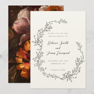 Reserve A Data Pintura Artística de Guirlanda Botânica Noiva Oliv