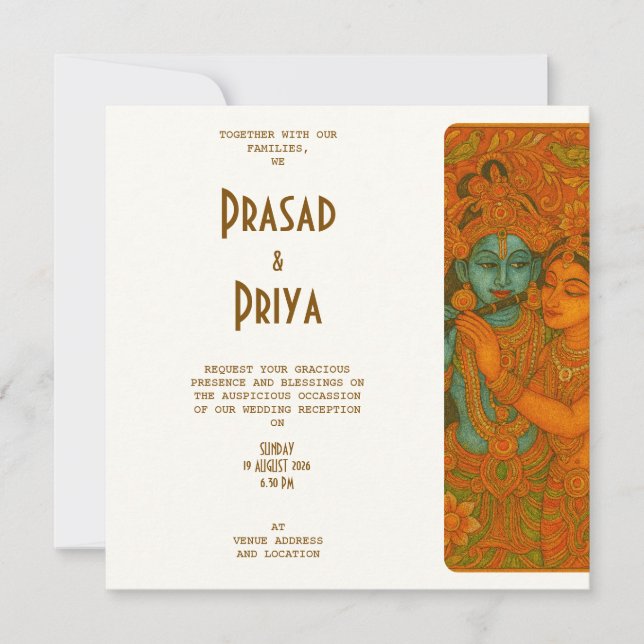 Reserve A Data Pintura Mural Radha Krishna Indiano (Frente)