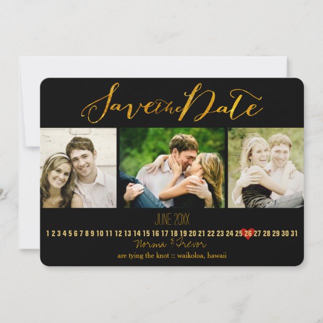 Reserve A Data PixDezines DIY cor/fotos salvar data (Frente)