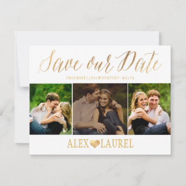 Reserve A Data PixDezines Faux Dourado Confetti/Heart/Save Date