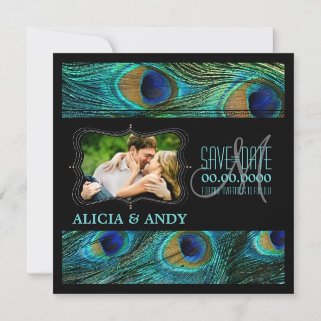 Reserve A Data PixDezines pavão/eventos de diy +fundo (Frente)