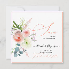 Reserve A Data PixDezines Peônias Rosa Bege Save The Date