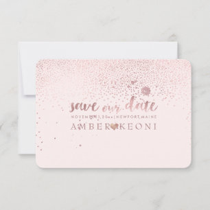Reserve A Data PixDezines Pontos Rose Dourado/Guardar Data/ Cor D