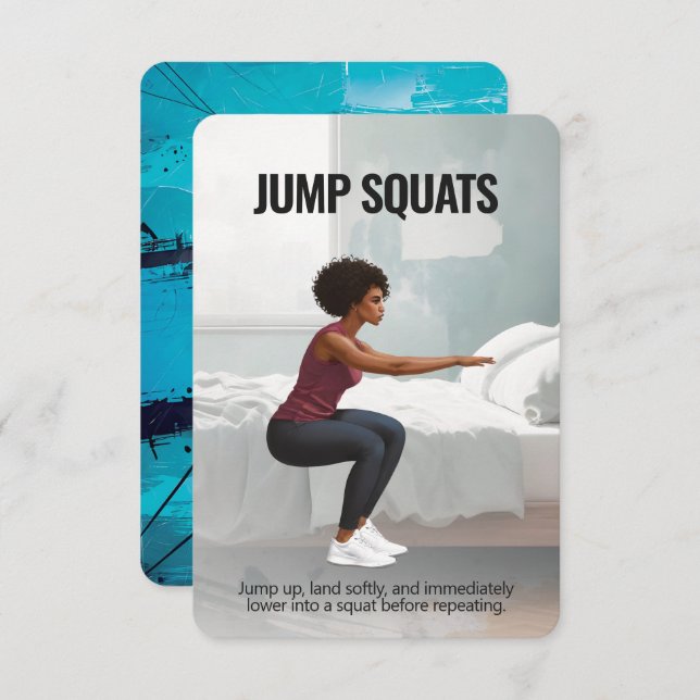 Reserve A Data Placa de Malhação Jump Squats com proteção azul (Frente/Verso)