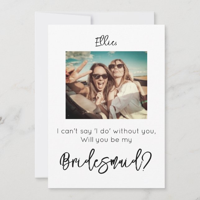 Reserve A Data Placa de Proposta Bridesmaid (Frente)