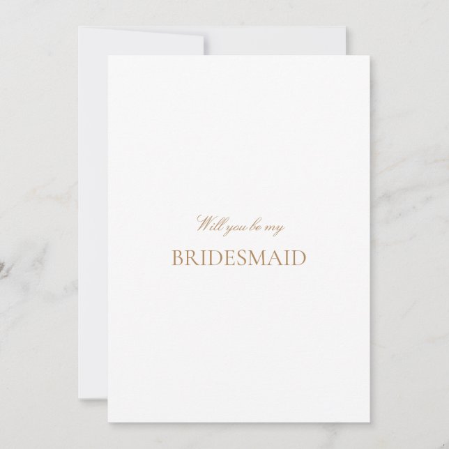 Reserve A Data Placa de Proposta Dourada e Branca do Bridesmaid (Frente)