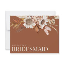 Placa de Proposta Floral Terracotta Bridesmaid