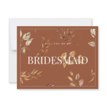 Placa de Proposta Floral Terracotta Bridesmaid