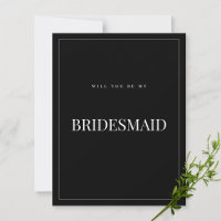 Placa de Proposta Moderna e Elegante de Bridesmaid