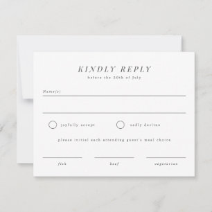 Reserve A Data Placa de Resposta RSVP de Casamento Simples com Op