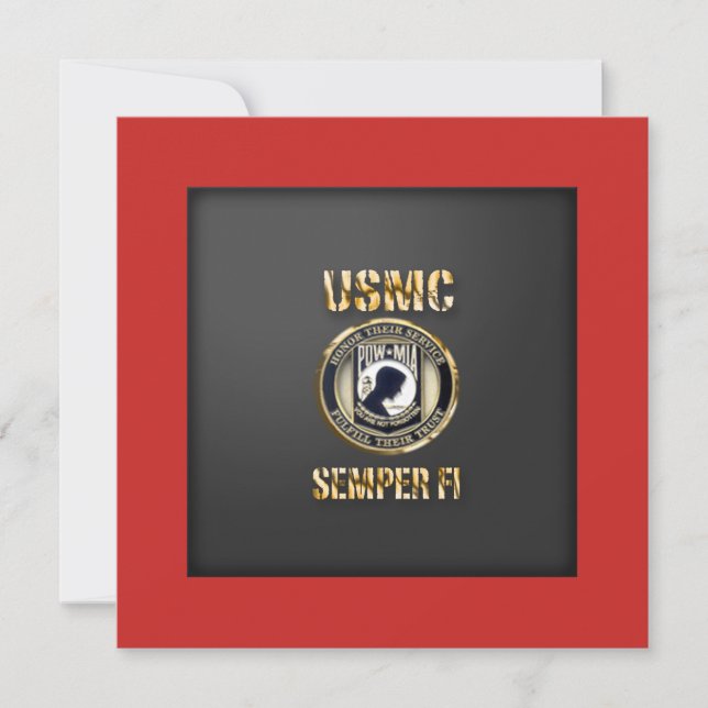 Reserve A Data Placa personalizável USMC POW-MIA (Frente)