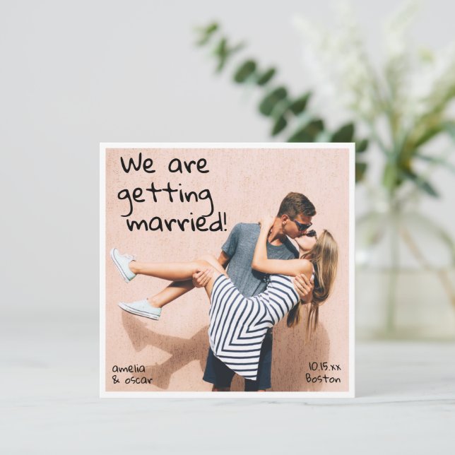 Reserve A Data Playful Handwritten Cute Photo Casual Fun Square (Em pé/Frente)
