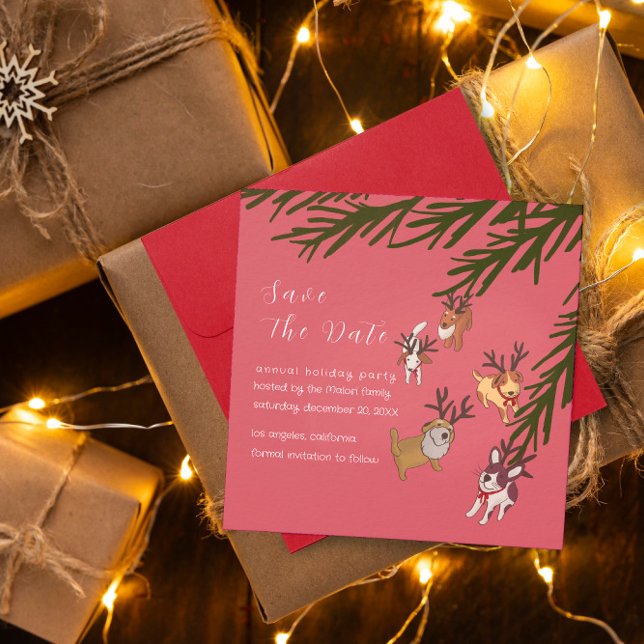 Reserve A Data Playful Reindeer Dogs Christmas Illustration (Criador carregado)