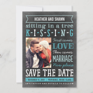 Reserve A Data Playground Song Save The Date Card - Turquesa