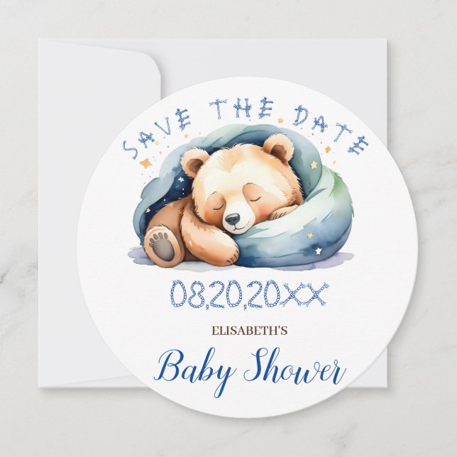 Reserve A Data Podemos Esperar Dormindo Chá de fraldas Do Urso De (Frente)