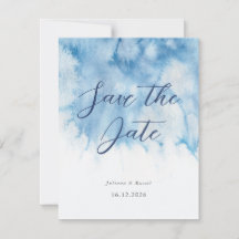 Poeira de Aquarela Azul Casamento de Inverno Salve