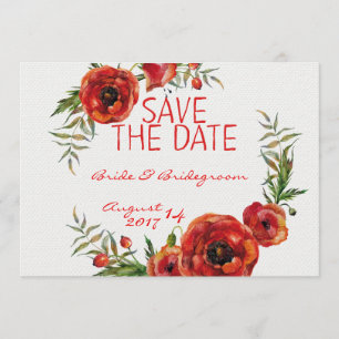 Reserve A Data Poppy Flowers Floral Salvar a Data Casamento