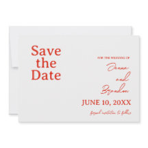 Poppy Red & Off White Modern Wedn