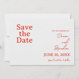 Reserve A Data Poppy Red & Off White Modern Wedn