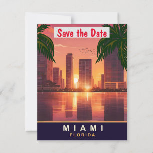 Reserve A Data Pôr do Sol da Skyline de Miami Flórida Casamento D