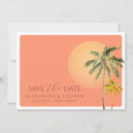 Reserve A Data Pôr do Sol na Praia Tropical & Palmeiras Casamento