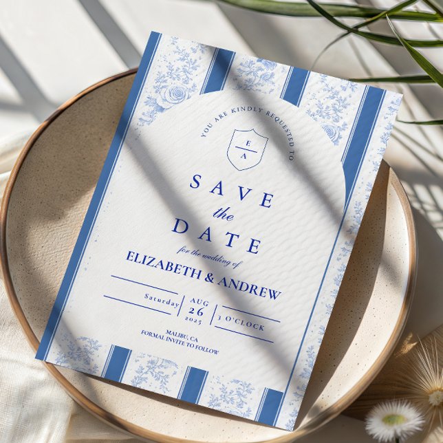 Reserve A Data Porcelana Clássica Azul de Delft para Casamento (Criador carregado)
