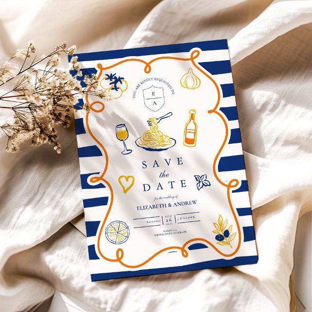 Reserve A Data Portas de Casamento da Comida Italiana marinho (Criador carregado)