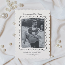Reserve A Data Postage Stamp Hand Drawn Save The Date Card
