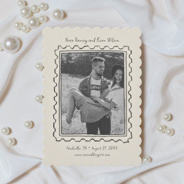 Reserve A Data Postage Stamp Hand Drawn Save The Date Card