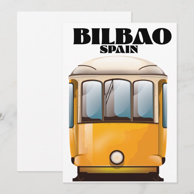 Reserve A Data Poster de viagens de elétrico de Espanha Bilbau (Frente/Verso)