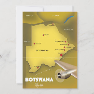 Reserve A Data Poster de viagens do estilo de Botsuana. barra de