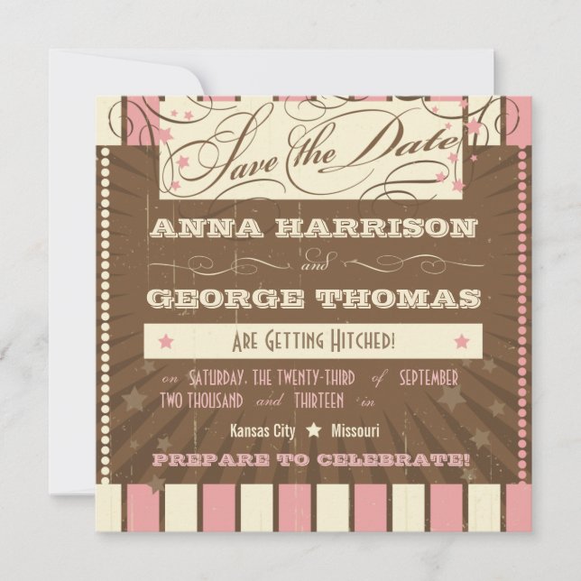 Reserve A Data Poster Rustic: Morango Salva a Data (Frente)