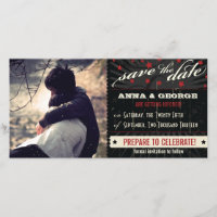 Poster Rustic: Vermelho e Preto Salvem a Data