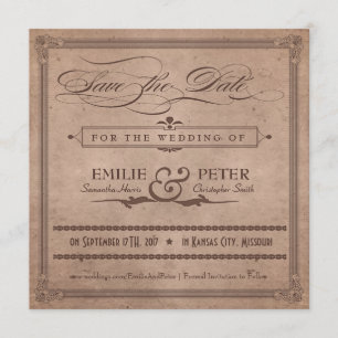 Reserve A Data Poster vintage Rústico Cacau Salvar Data