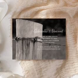 Reserve A Data Posto de Cerca Rural País Casamento Salvar Data