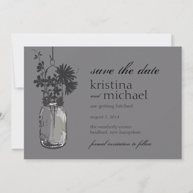 Reserve A Data Pote de Pedra Antigo & Flores Selvagens Salvar a D (Frente)