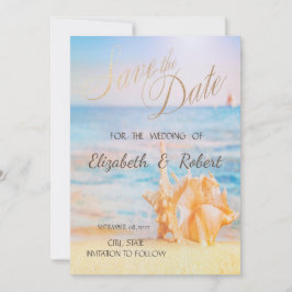 Reserve A Data Praia, Estrela do Mar, Concha Save The Date