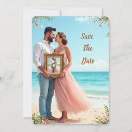 Reserve A Data Praia Inspirada na Vintage Salve a Data