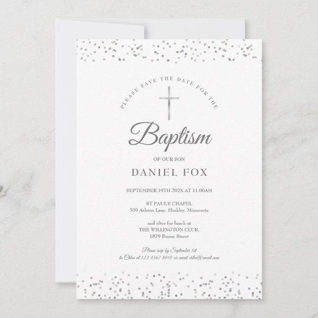 Reserve A Data Prata Stardust Baptism Christening (Frente)