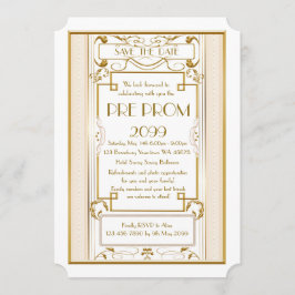 Reserve A Data Pré-PromJunior, Gatsby Excelente, Dourado, branco