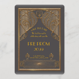 Reserve A Data Pré-PromJunior, Gatsby Excelente, Dourado, cinza