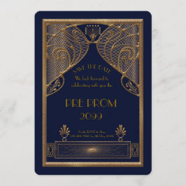 Reserve A Data Pré-PromJunior, Gatsby Excelente, Dourado, marinho