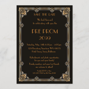 Reserve A Data Pré-PromJunior, Gatsby Excelente, Dourado, Preto