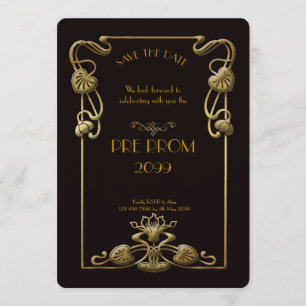 Reserve A Data Pré-PromJunior, Gatsby Excelente, Dourado, preto