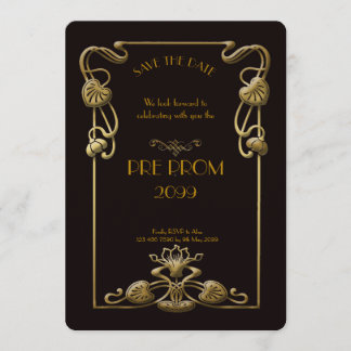 Reserve A Data Pré-PromJunior, Gatsby Excelente, Dourado, preto