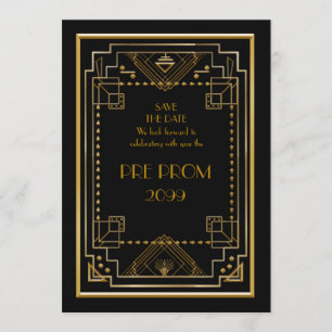 Reserve A Data Pré-PromJunior, Gatsby Excelente, Dourado, Preto