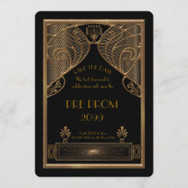 Reserve A Data Pré-PromJunior, Gatsby Excelente, Dourado, preto