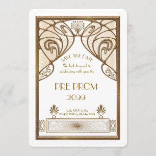 Reserve A Data Pre PromJunior, grande Gatsby, ouro, branco