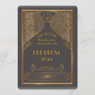 Reserve A Data Pre PromJunior, grande Gatsby, ouro, cinzento