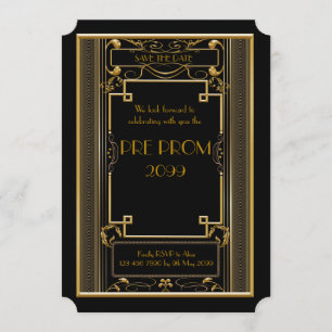 Reserve A Data Pre PromJunior, grande Gatsby, ouro, preto